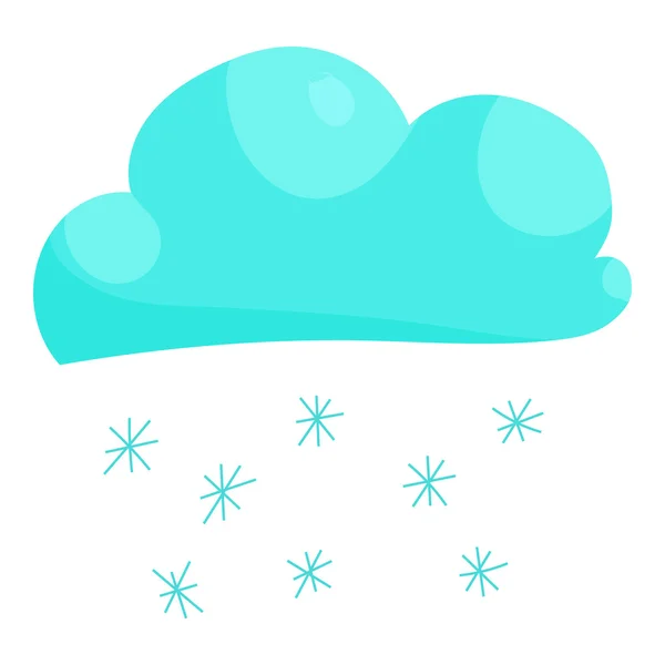 Ícone de neve nuvem, estilo dos desenhos animados — Vetor de Stock