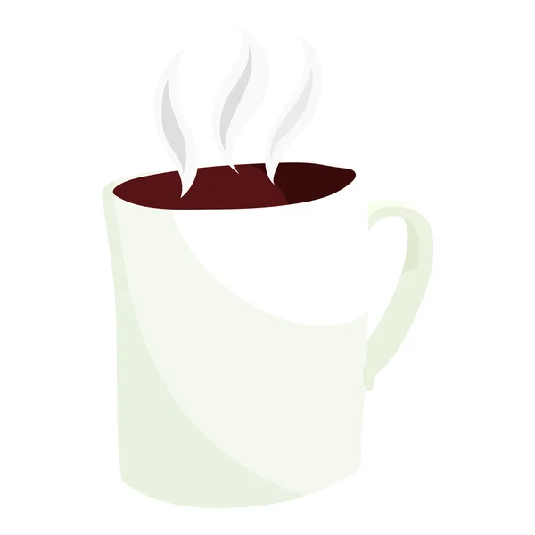 Taza de café caliente icono, estilo de dibujos animados — Vector de stock