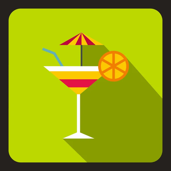 Martini-Glas Cocktail mit Regenschirm-Symbol — Stockvektor
