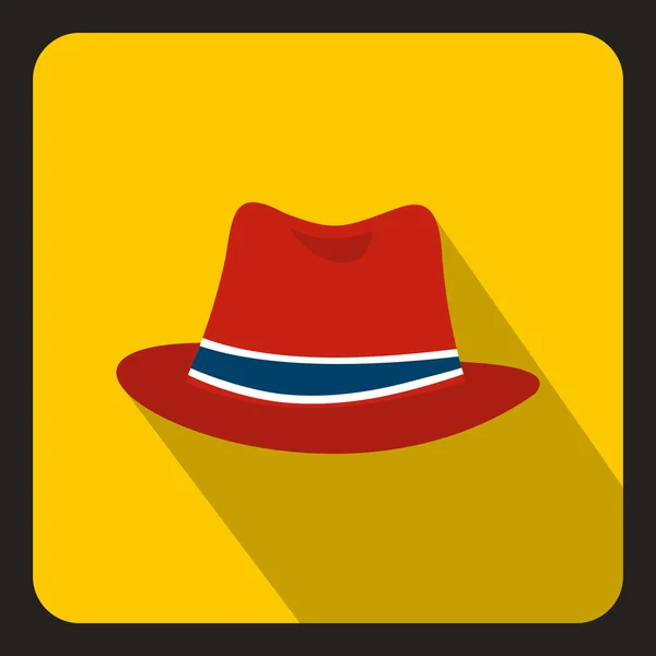 Icono de sombrero rojo en estilo plano — Archivo Imágenes Vectoriales