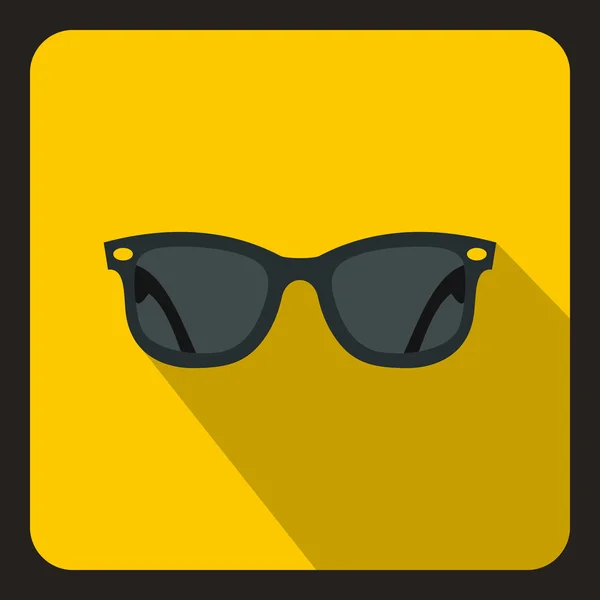 Svarta solglasögon ikon, platt stil — Stock vektor