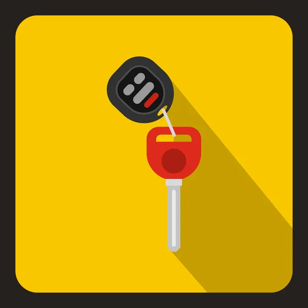 Car key with remote control icon, flat style — Stock Vector