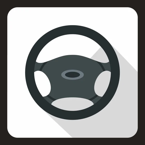 Icono del volante, estilo plano — Vector de stock