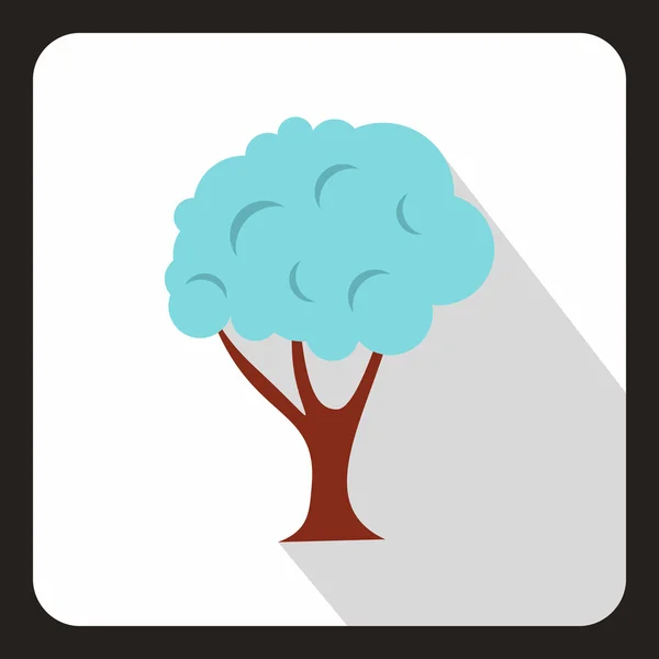 Árbol en el icono de la nieve, estilo plano — Vector de stock