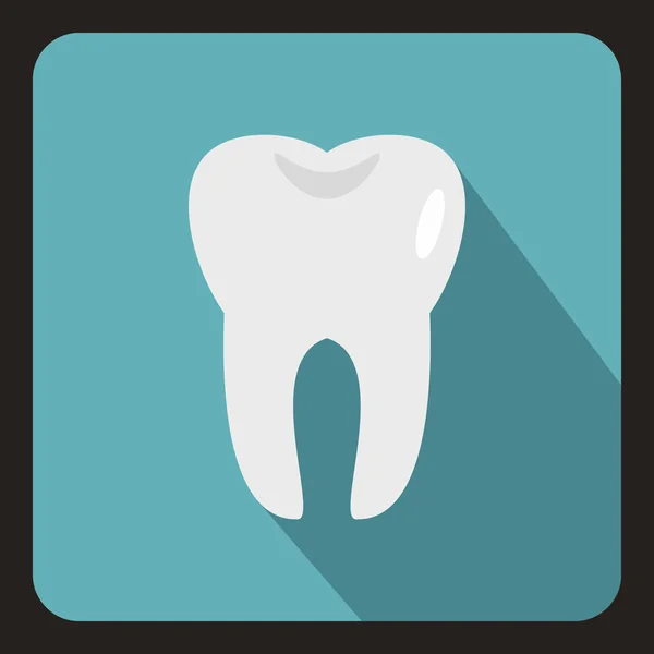 Icono de diente, estilo plano — Archivo Imágenes Vectoriales