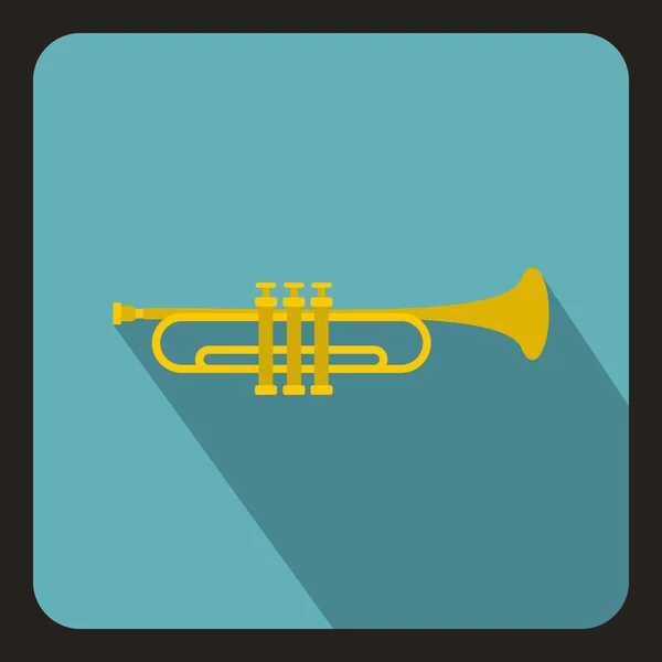 Icono de tubo de música, estilo plano — Vector de stock