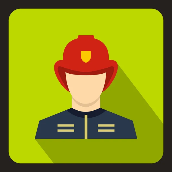 Icono de bombero, estilo plano — Vector de stock