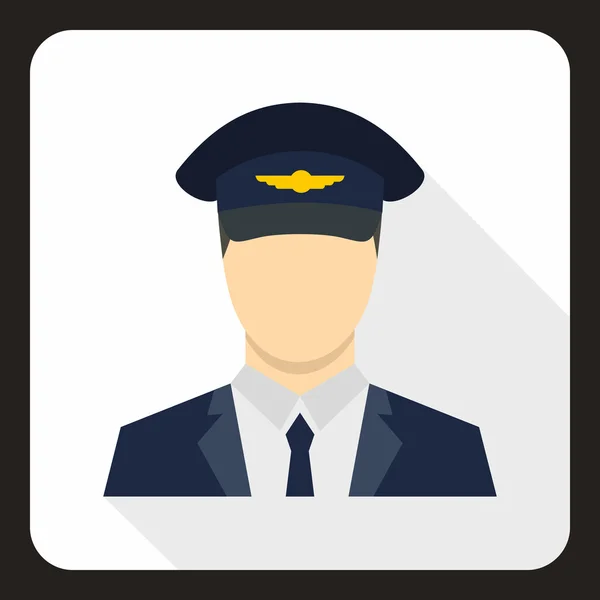 Pilot icon, flat style — Stock Vector