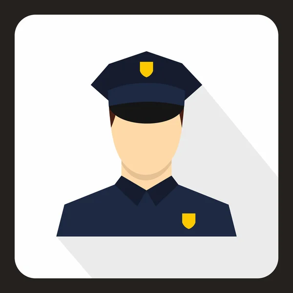 Policeman icon, flat style — Stock Vector