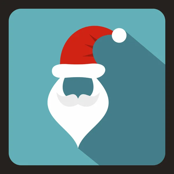 Chapéu e barba com bigode de ícone de Papai Noel — Vetor de Stock