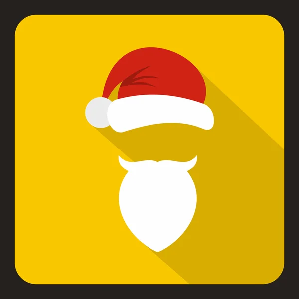 Sombrero rojo con pompón con bigote de Santa Claus — Vector de stock