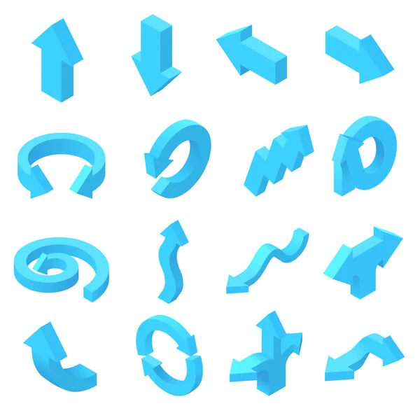 V izometrické 3d stylu ikony šipky — Stockový vektor