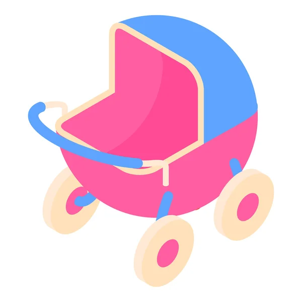 Baby stroller icon, cartoon style — Stock Vector