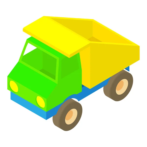 Ícone de caminhão de brinquedo, estilo dos desenhos animados — Vetor de Stock