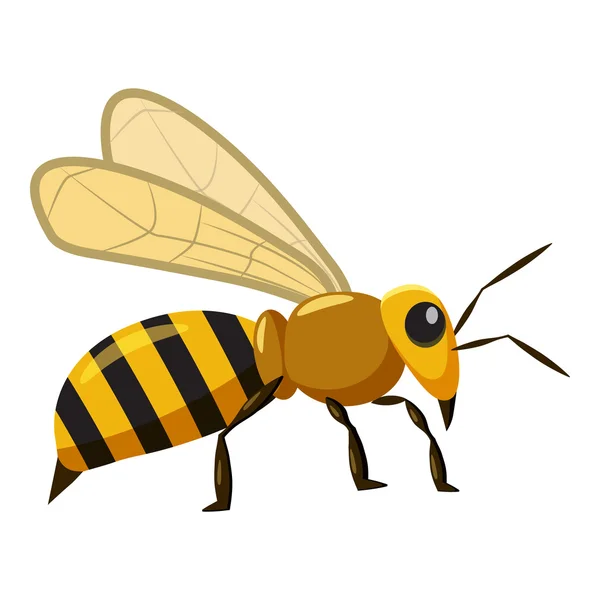 Icono de abeja, estilo de dibujos animados — Vector de stock