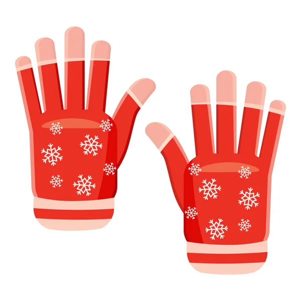 Χειμερινά γάντια εικόνα, κινούμενα σχέδια στυλ — Διανυσματικό Αρχείο