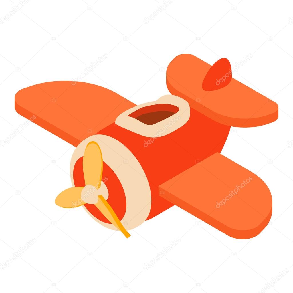 Toy airplane icon, cartoon style
