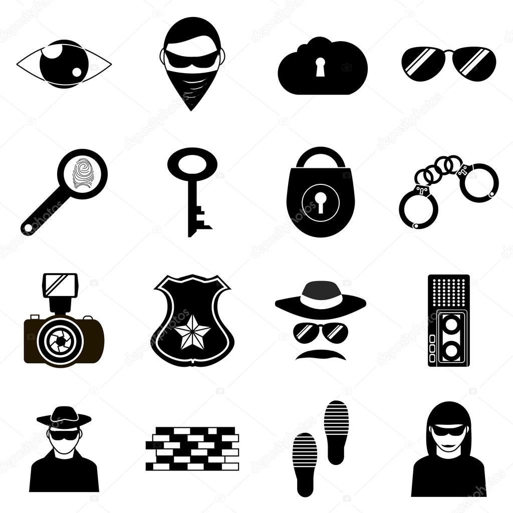 Crime icons set, simple style