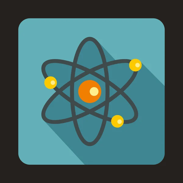 Atom s elektrony ikonou, plochý — Stockový vektor