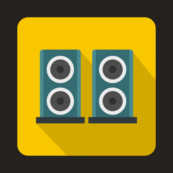 Dos cajas de altavoces de audio icono, estilo plano — Vector de stock