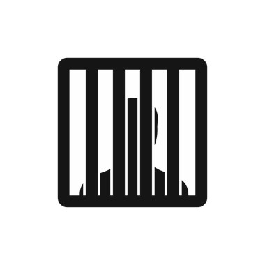 Hapishane barlar simgesi, basit tarzı arkasındaki adam