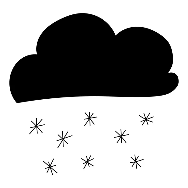 Cloud and snowflake icon, simple style — Stock Vector