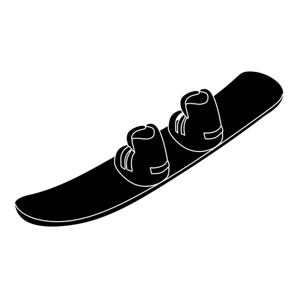 Snowboard egyszerű stílusú csizma ikonnal — Stock Vector
