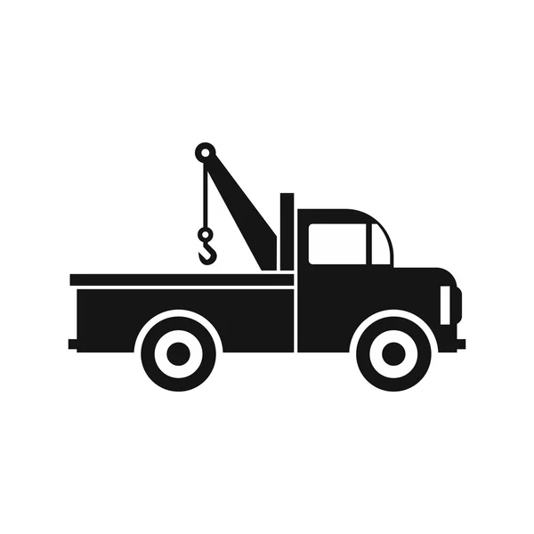 Car towing truck icon in flat style icon — Stock Vector