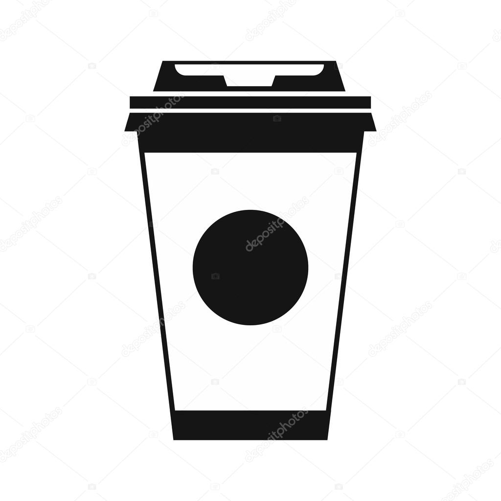 Paper coffee cup icon, simple style