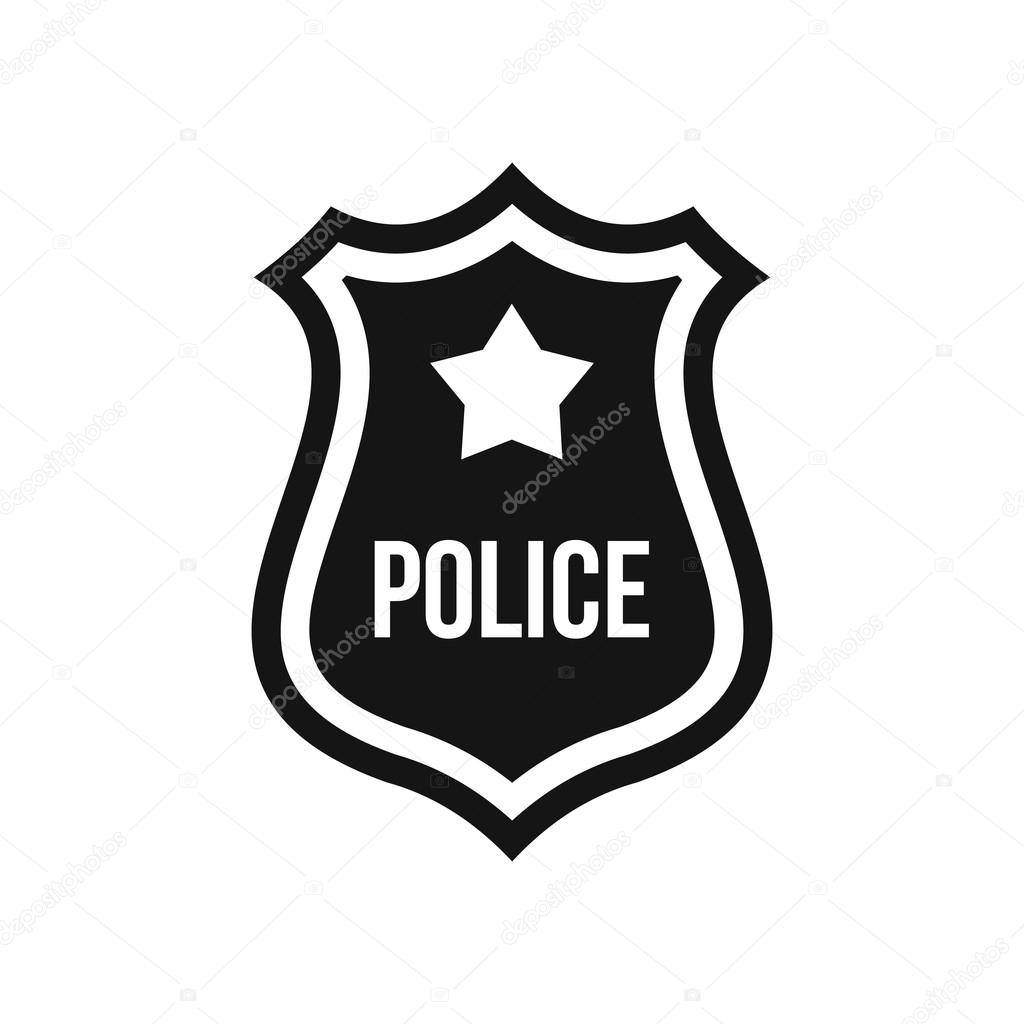 Police badge icon, simple style