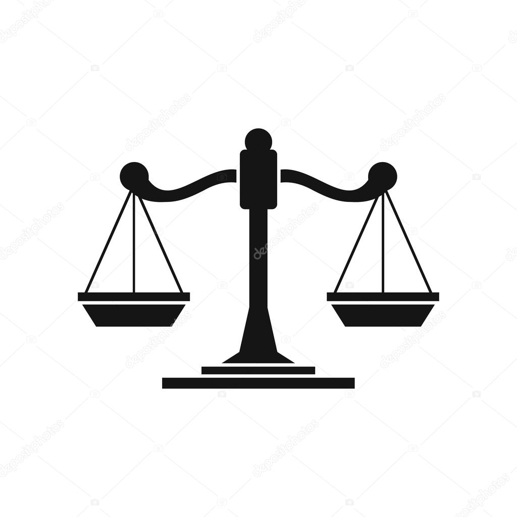 Scales of justice icon, simple style