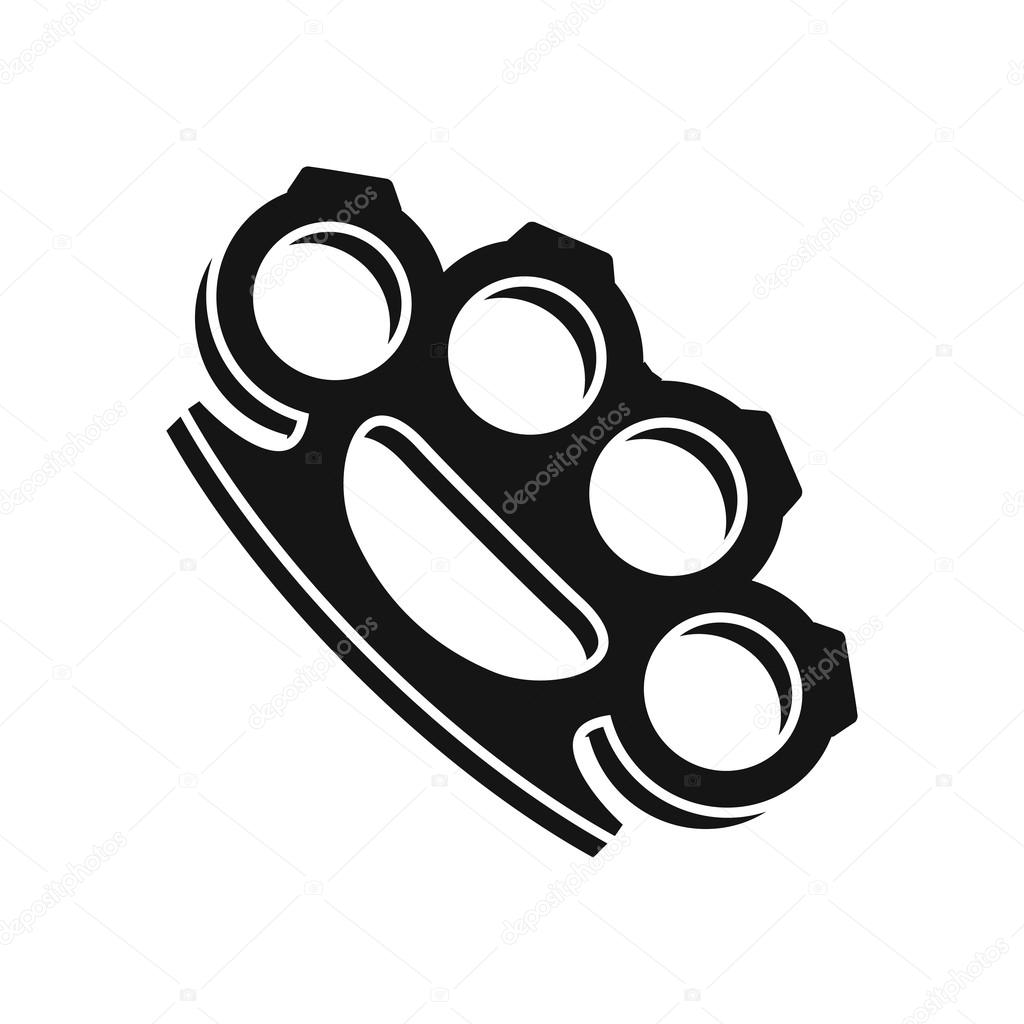 Brass knuckles icon, simple style