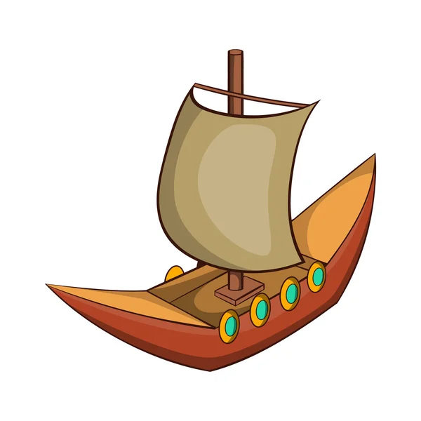 Viking schip pictogram, cartoon stijl — Stockvector