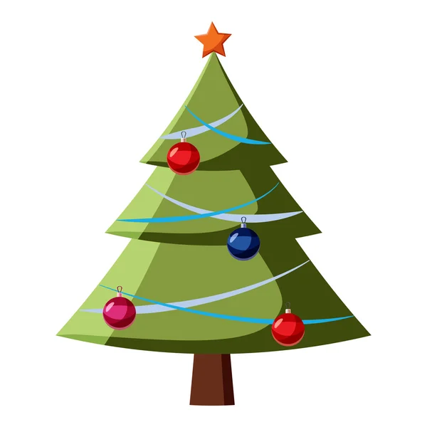 Christmas tree icon, cartoon style — Stock Vector