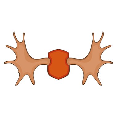 Geyik boynuzları simgesi, karikatür tarzı