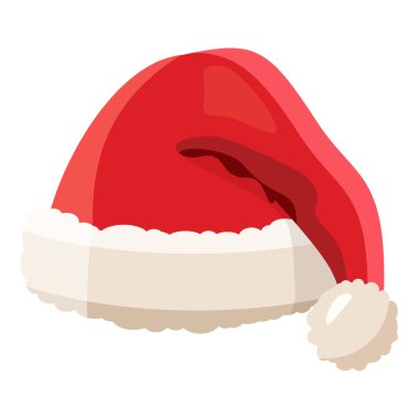Kırmızı Noel Baba şapkası Icon, karikatür tarzı