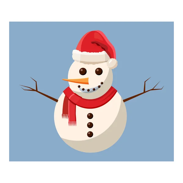 Icône bonhomme de neige, style dessin animé — Image vectorielle