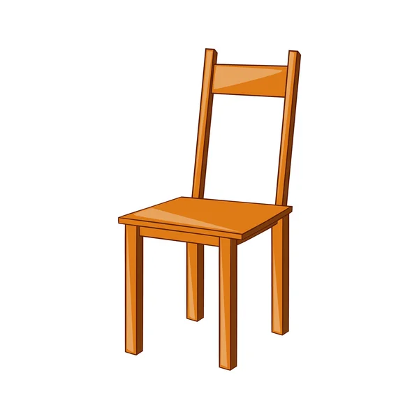 Ícone de cadeira de madeira, estilo dos desenhos animados — Vetor de Stock