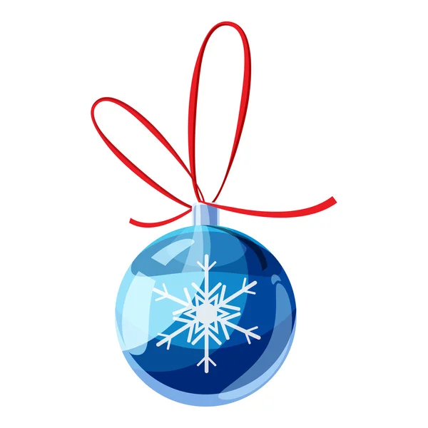 Blå juleball-ikon, tegnefilmstil – stockvektor