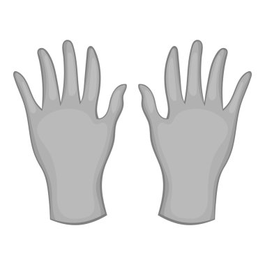 Lastik eldiven simgesi, siyah monokrom tarzı