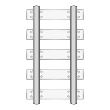 Raylar ve uyuyanlar simgesi, siyah tek renkli stil
