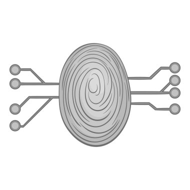 Parmak izi simgesini tama, siyah tek renkli stil