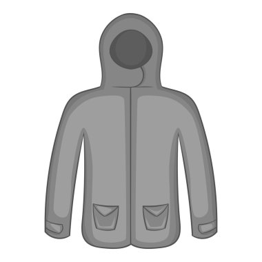 Erkek kış ceket simgesi, siyah monokrom tarzı