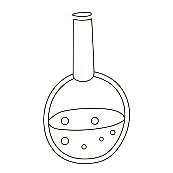Icono del tubo de ensayo químico, estilo de contorno — Vector de stock