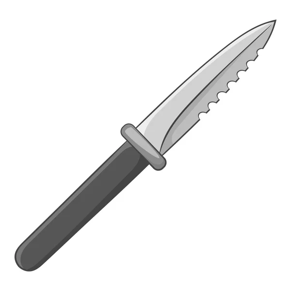 Icono del cuchillo, negro estilo monocromo — Vector de stock