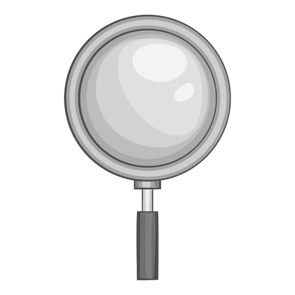 Magnifier icon, black monochrome style — Stock Vector