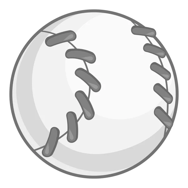 Baseball icon, black monochrome style — Stock Vector