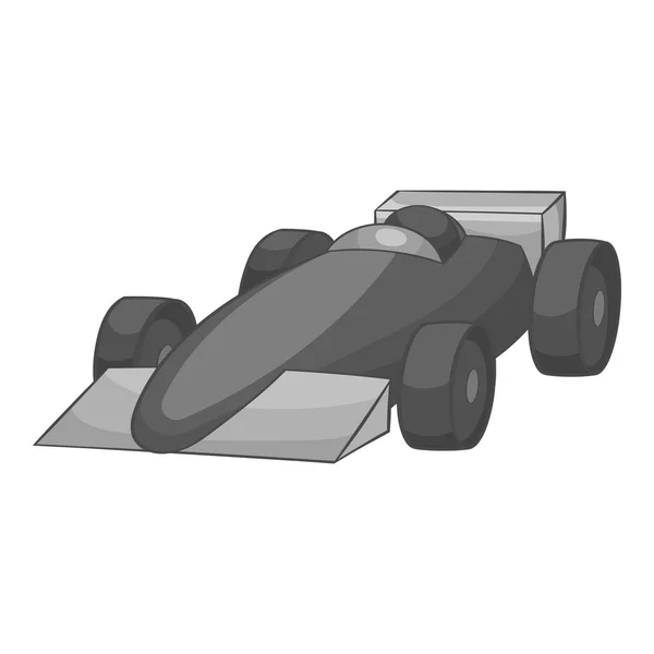 Race auto icoon, zwart monochroom stijl — Stockvector