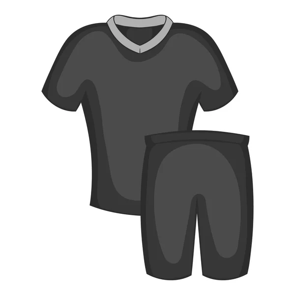 Icône des uniformes de football, style monochrome noir — Image vectorielle