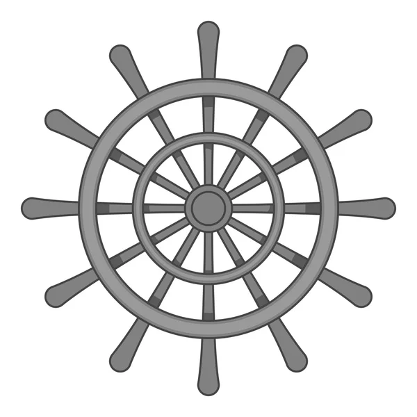 Wheel of ship icon, black monochrome style — Stock Vector